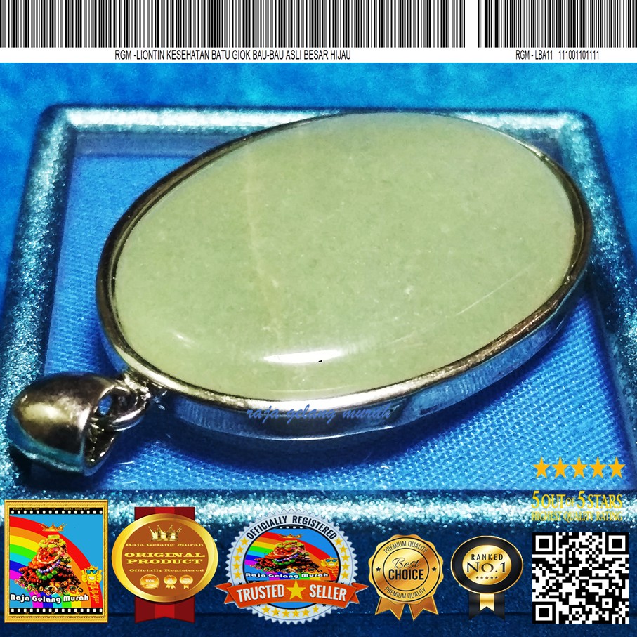Raja Gelang  Murah Liontin Kesehatan Batu Giok Bau -Bau Asli besar  Hijau