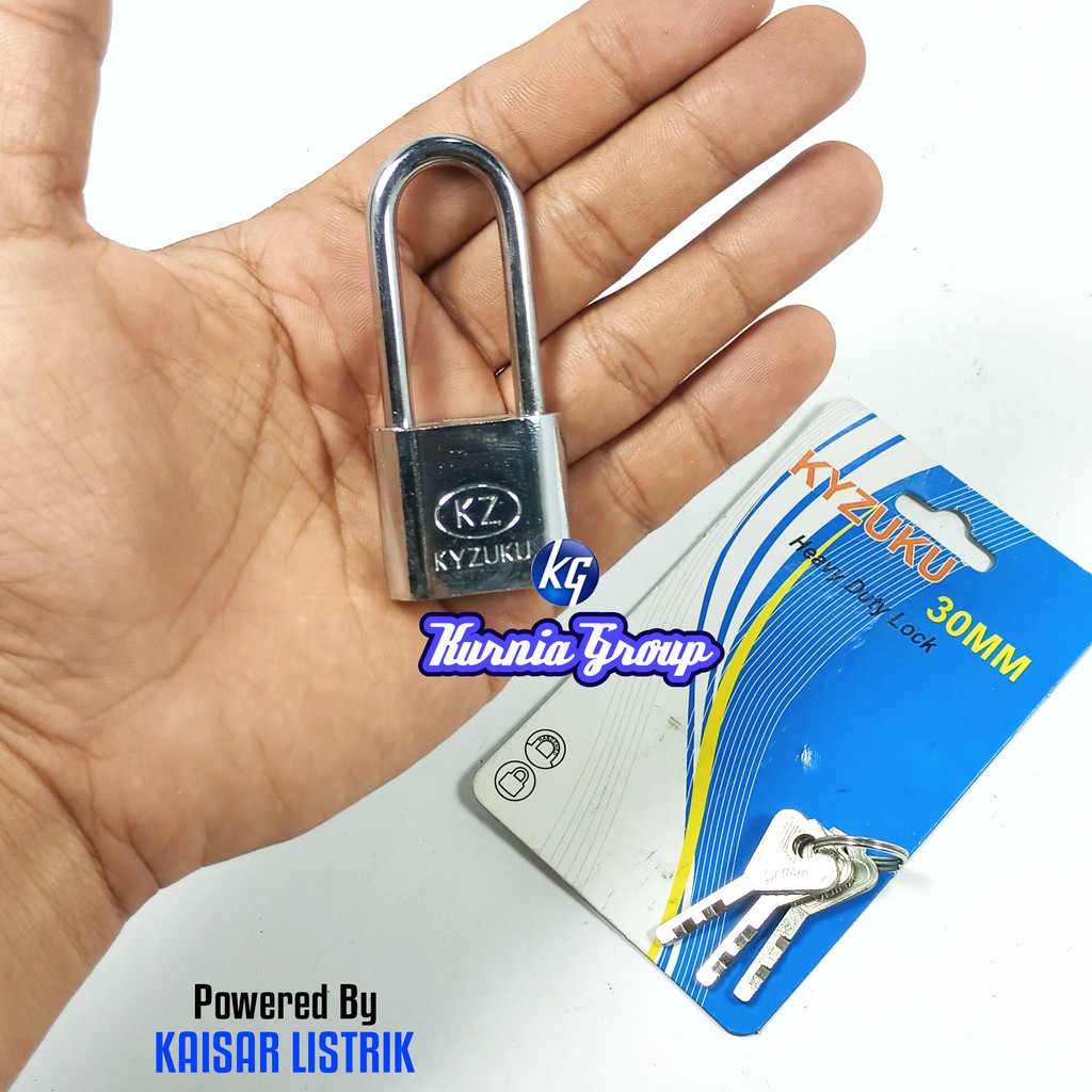 Gembok Stenlis 30mm LEHER PANJANG Iron Pad lock Kunci Gembok Pintu Garasi Anti Potong Maling Konci