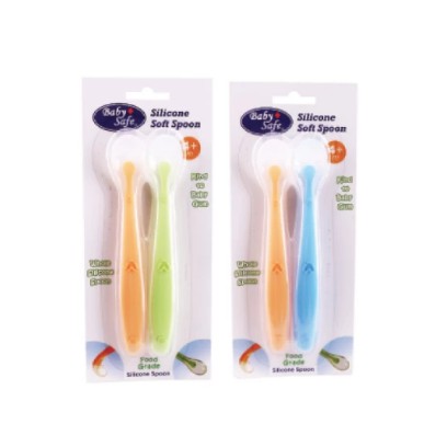 Baby Safe Silicone Spoon Set 2pc SC009 Alat Makan Anak