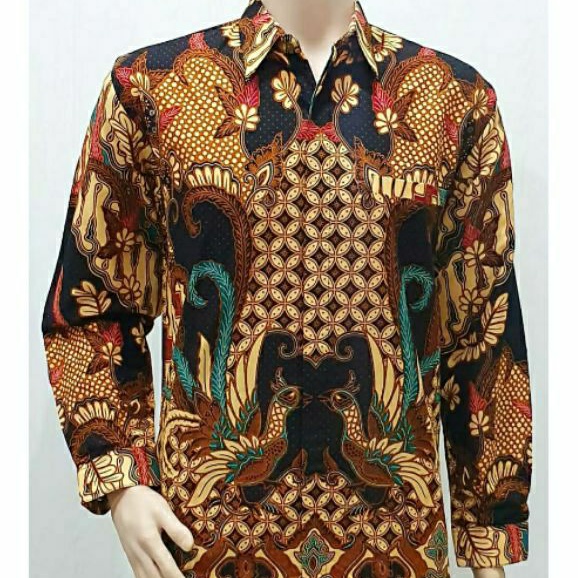 Kemeja Batik Pria Big Size 4L-5L Baju Batik Hem Pria Jumbo Lengan Panjang Ukuran Besar BRG-Ck