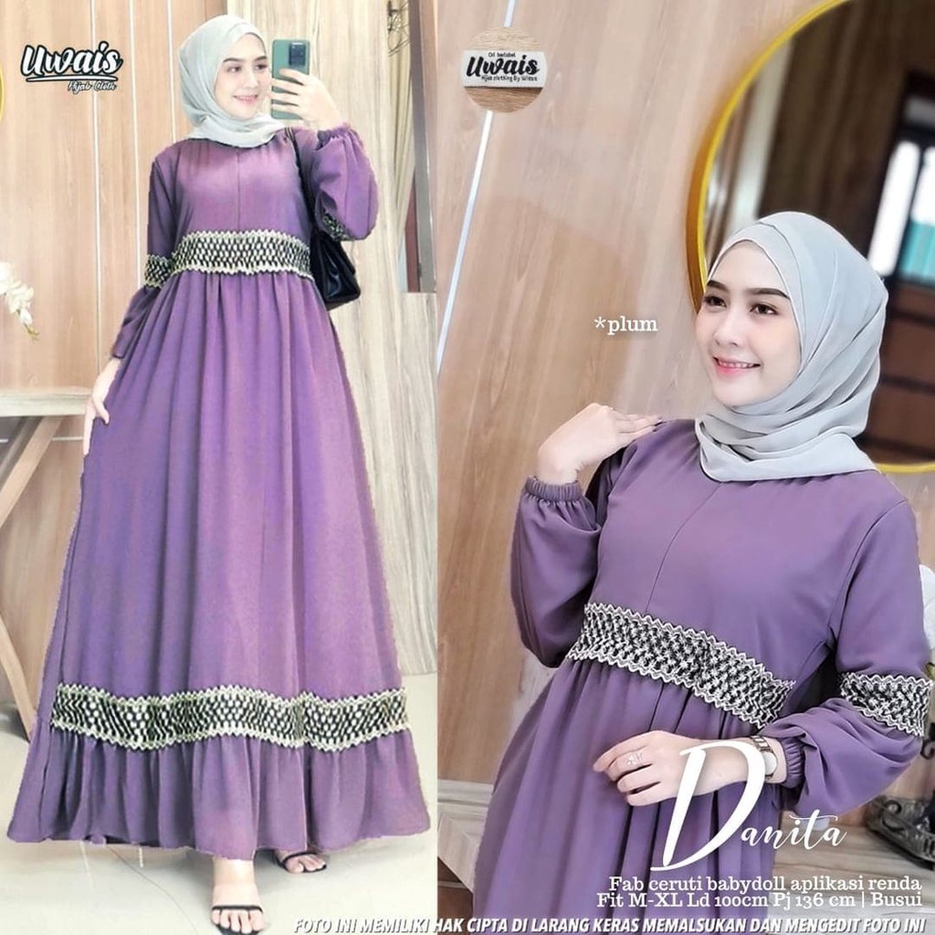 Baju Pesta Wanita Muslim Gamis Busui Jumbo Danita Maxy Fashion Wanita Kekinian Outfit Kondangan Terbaru Dress Remaja