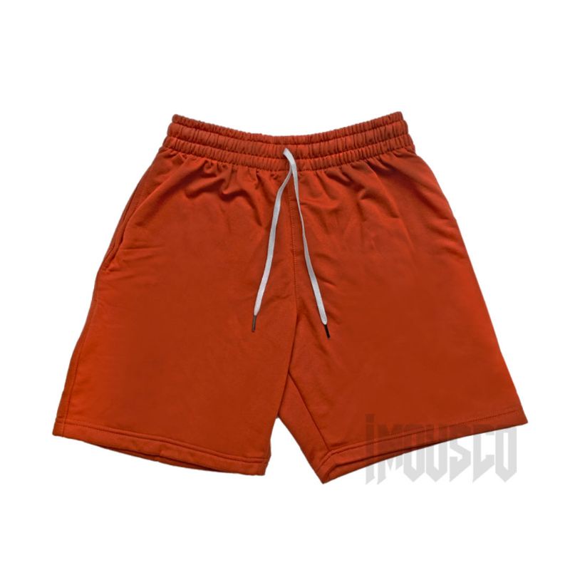 Imous.co Celana pendek boardshort fleece tebal merah bata