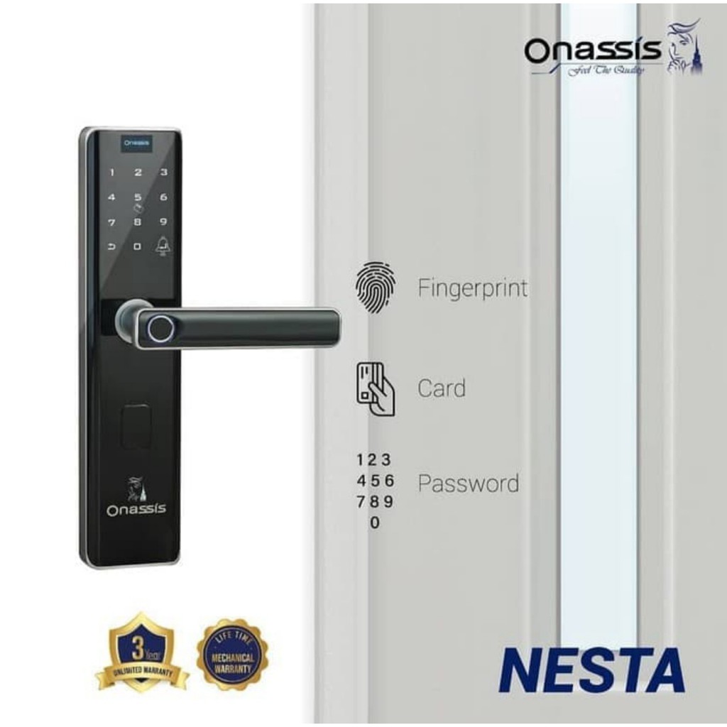 Jual Kunci Pintu Digital Onassis Nesta Digital Lock Onassis Garansi 3 Tahun Indonesia Shopee