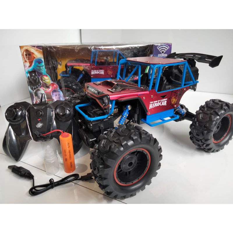 HERO CAR 1:14 RC Spray Effects Mobil Remote Control Rock Crawler Besar Body Alloy 2.4 GHz