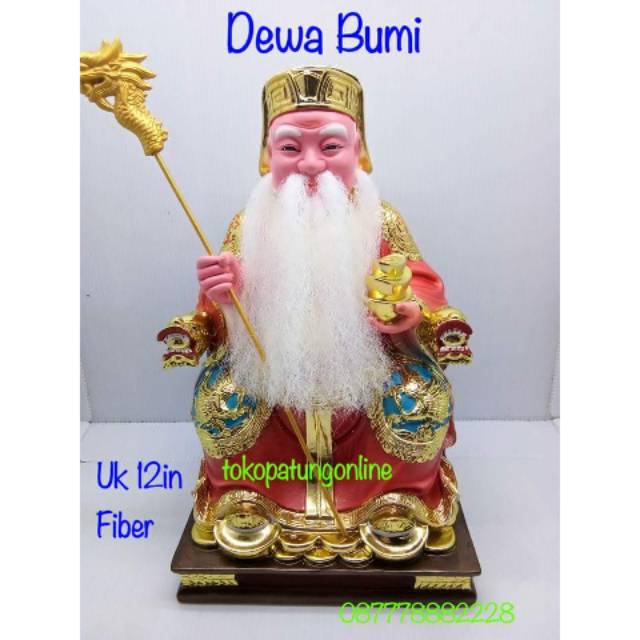 Patung Dewa Bumi Import Fiber Uk 12in New