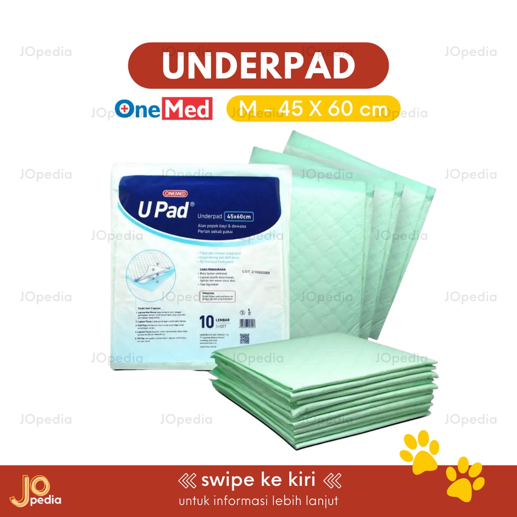 UNDERPAD ONEMED ECER  S M L XL Alas Pipis Kucing Anjing Kelinci Training Pad Pee Pad Perlak Poop