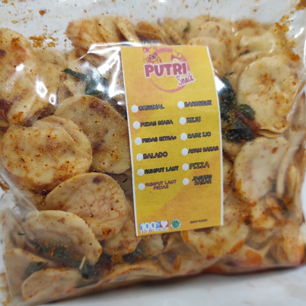 Keripik Seblak Ikan Putih 250gr Extra Daun Jeruk