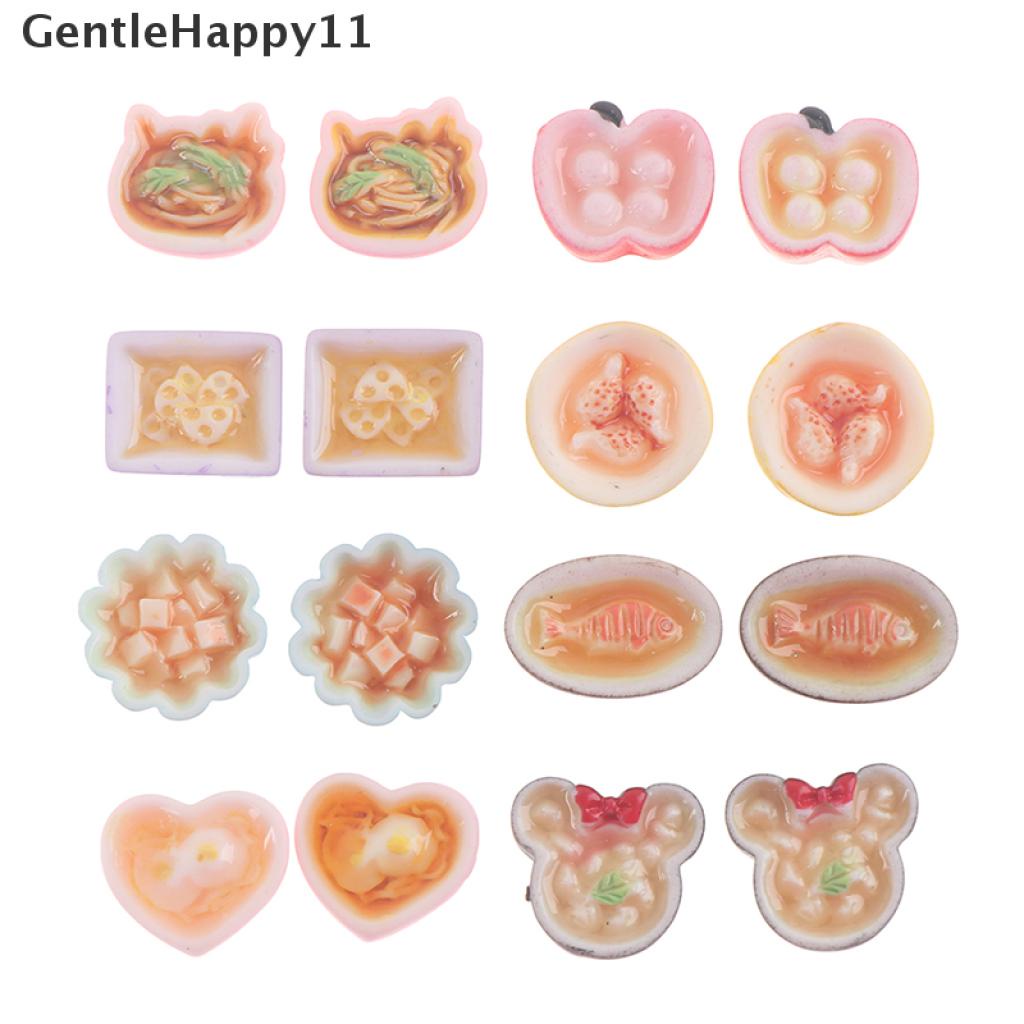 Gentlehappy 2pcs / Set Mainan Miniatur Makanan Bahan Resin Untuk Dekorasi Rumah Boneka