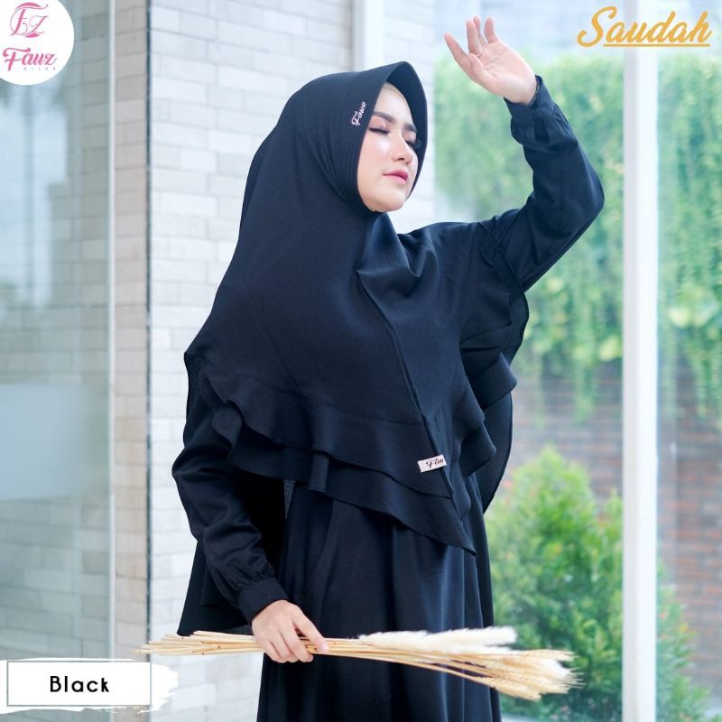 Bergo Khimar Hijab Jilbab Pet Antem Syari Saudah by Fauz Hijab Jumbo