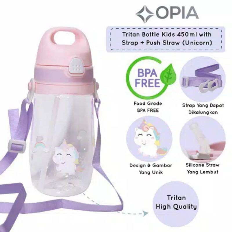 Opia Baby Tritan Bottle Kids 450ml Straw Cup Bayi