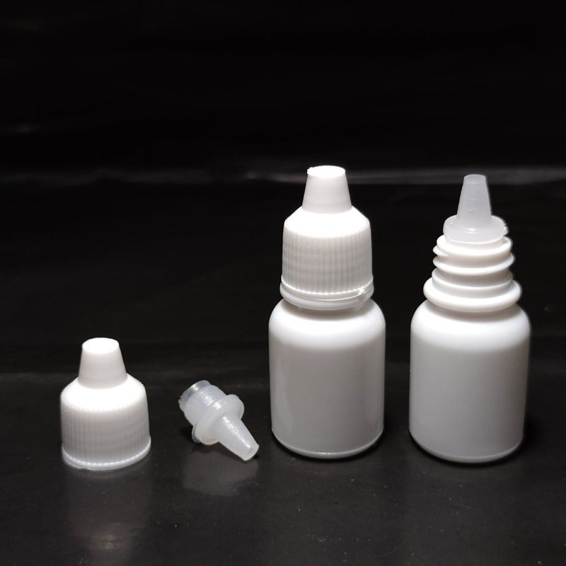 CC LDPE botol tetes 10 ml GENDUT POLOS LANCIP plastik putih natural 10ml
