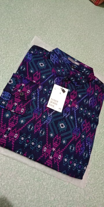 Babedo Kemeja Batik Pria Slim Fit Motif Salju Premium Lengan Panjang