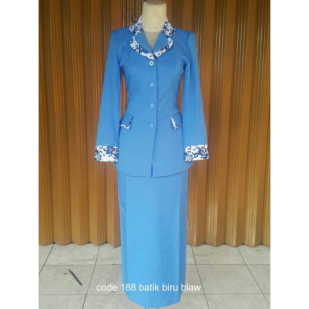 Promo Blazer Batik Wanita Jas Batik Wanita Blazer Kantor Batik Setelan Jas Batik Diskon40%