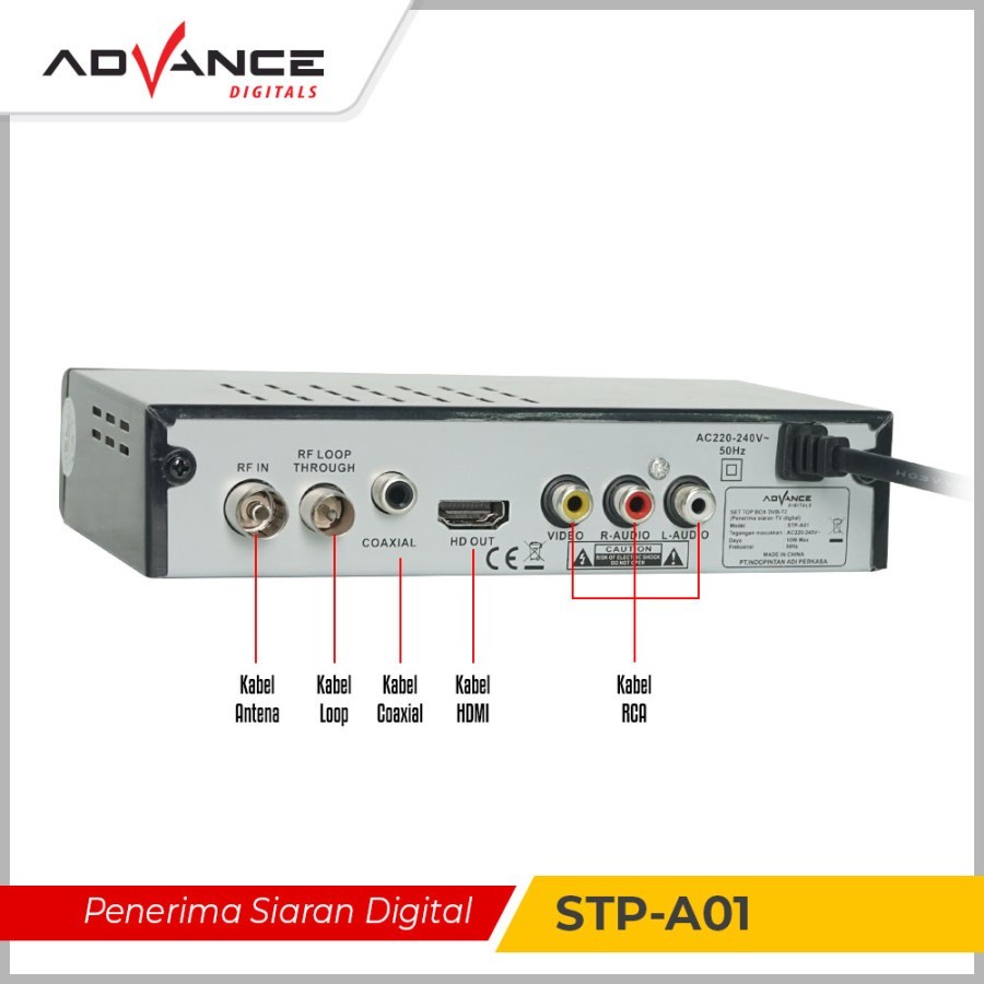 Advance Set Top Box TV Digital Receiver Penerima Siaran TV STP-A01 Plus Wifi WF01