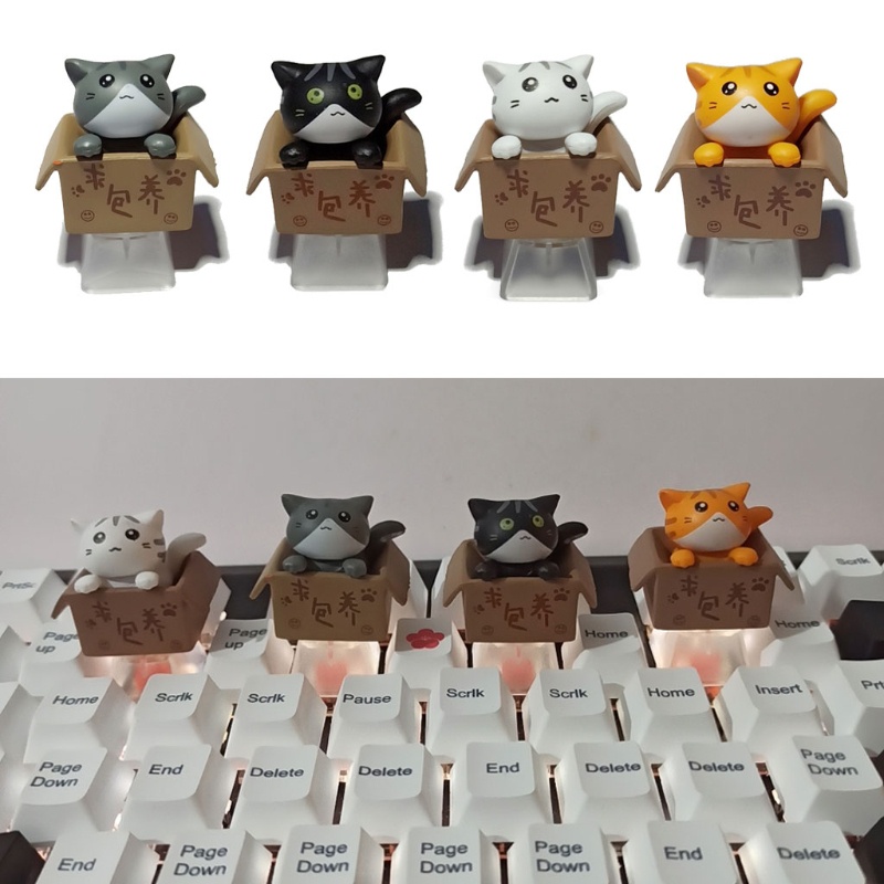 Vivi Keycap Tombol Keyboard Desain Kartun Anime Kucing