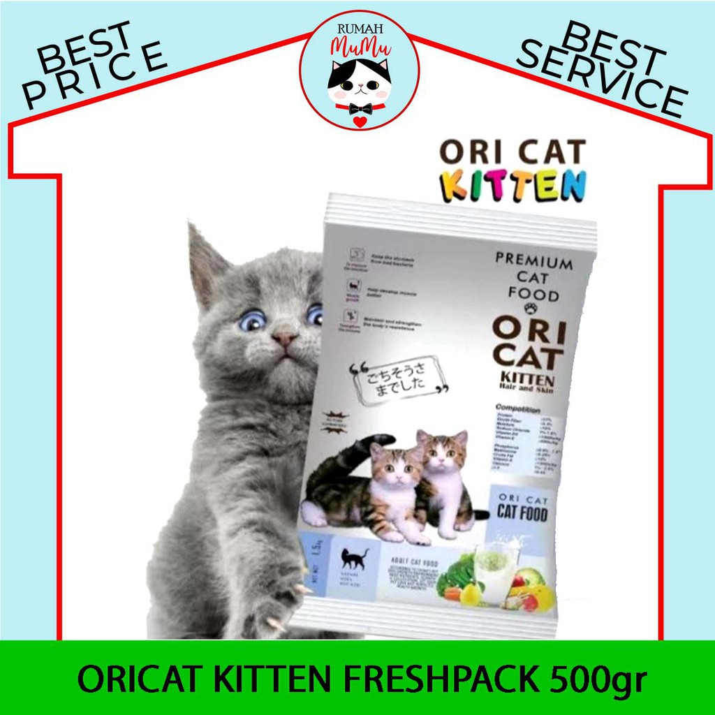MAKANAN ANAK KUCING ORICAT FRESHPACK 500gr dan 800 gr