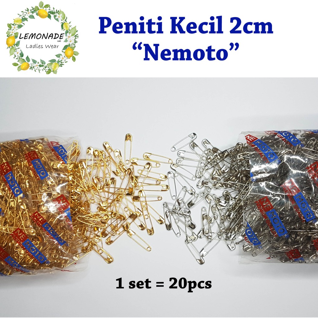 Peniti kecil nemoto silver/gold 2cm