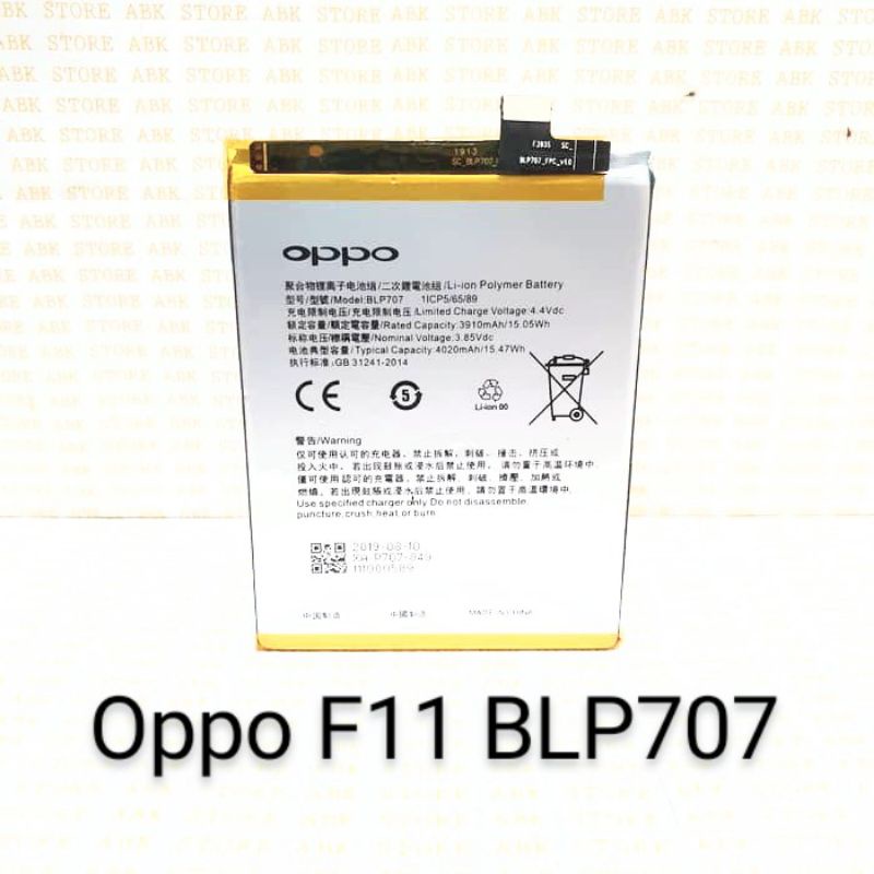 Batre Baterai Battery Oppo F11 BLP707 Original