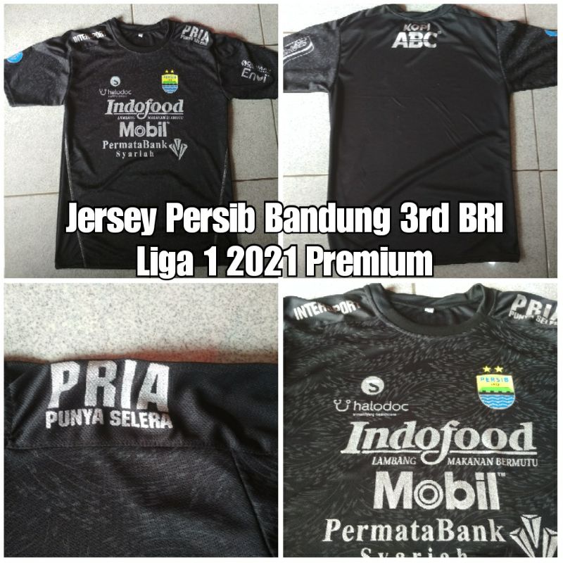 Jersey Persib Bandung 3rd Hitam BRi Liga 1 2021 Premium Bahan Dryfit