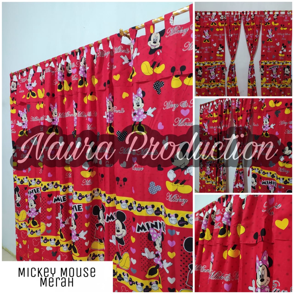 (COD) Gorden Hordeng Kaca Motif Karakter Mickey Mouse