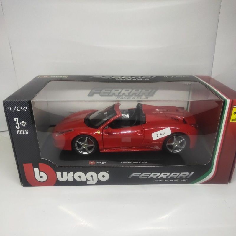 diecast miniatur mobil Ferrari 458 spider