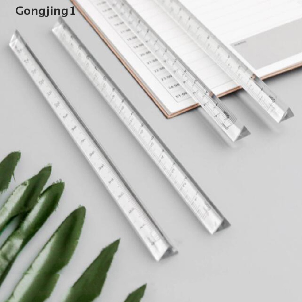 Gongjing1 Penggaris Segitiga 15cm Transparan Untuk Stationery Pelajar