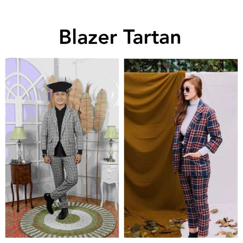 Blazer Tartan kotak-kotak PRIA DAN WANITA