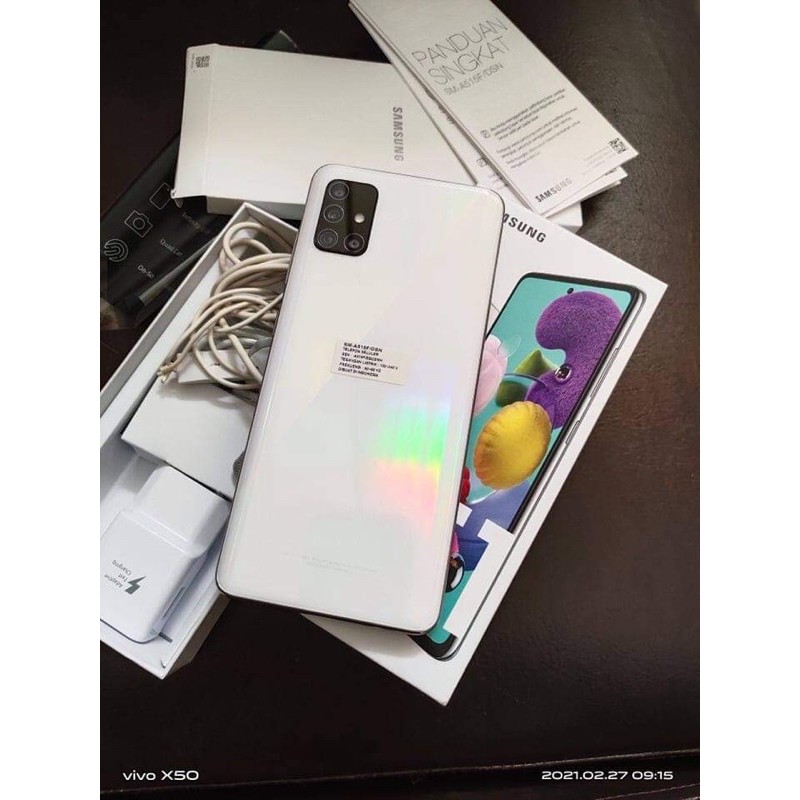 Jual HP Handphone Bekas Samsung A51 Ram 6/128gb Fullset Garansi Resmi HP Seken Second berkualitas