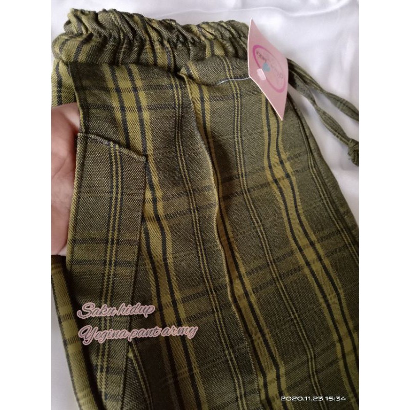 Celana baggypant wanita dewasa motif kotak/celana kotak/celana harian/celana santai/celana wanita