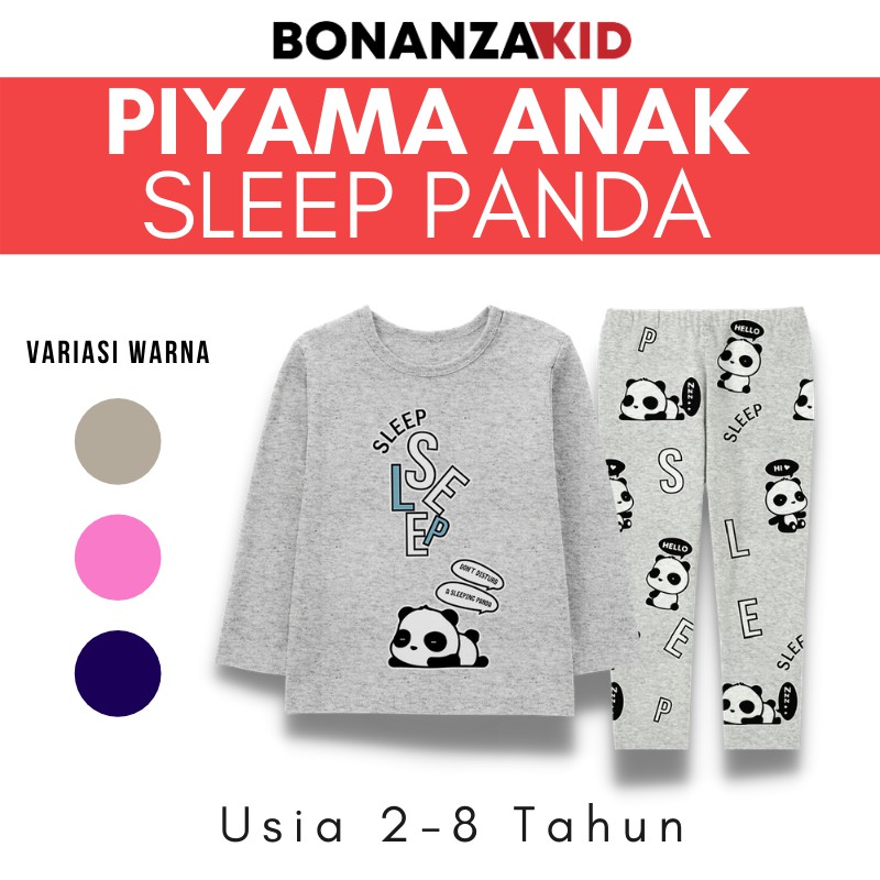 Baju Tidur Anak Laki Laki Piyama Anak Laki Laki Fire Line Dan Sleep Panda Usia 2 Sampai 8 Tahun Katun Combed 30s