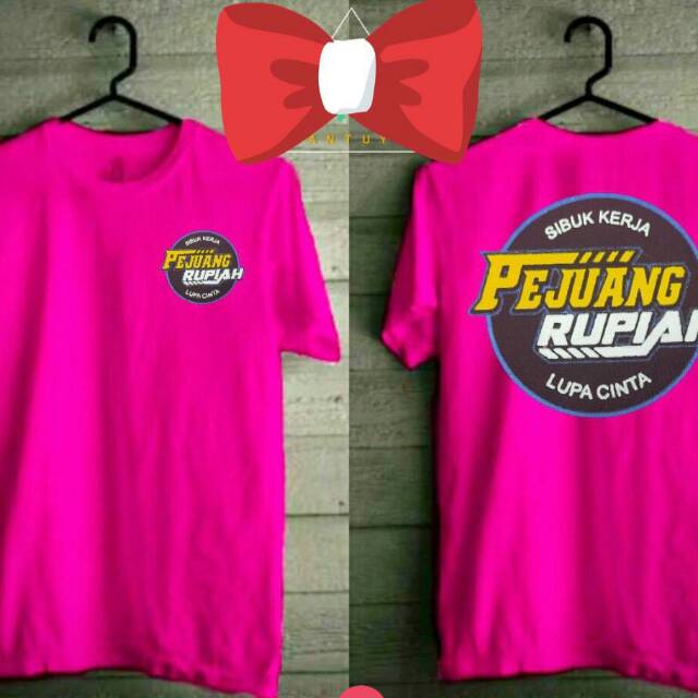 Q KAOS  PEJUANG RUPIAH PINK  KAOS  PRIA  KAOS  DISTRO 