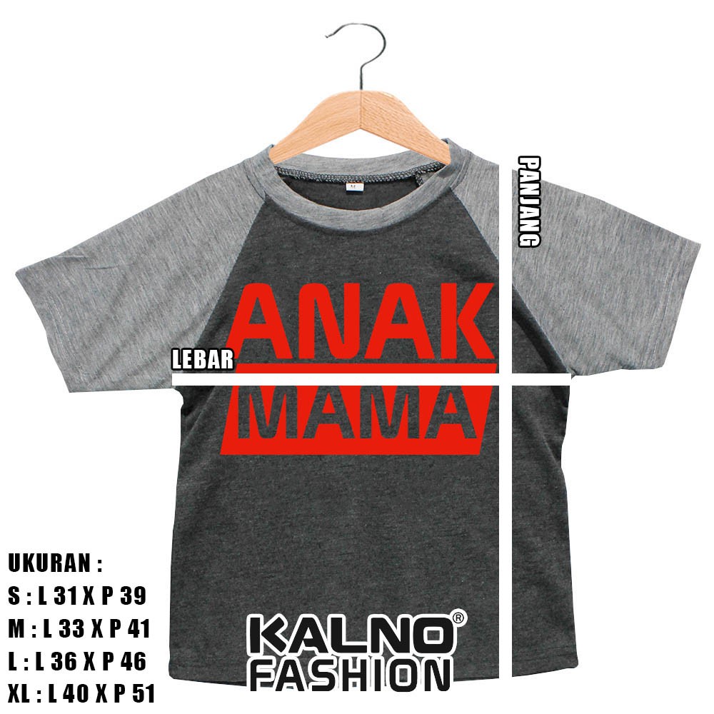 Baju Anak kaos kombinasi Print Anak MAMA MERAH K26 - Anak Anak Umur 1 -  7 Tahun Ukuran S M L XL