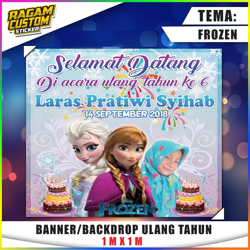 Banner Backdrop Ulang Tahun Tema Frozen Shopee Indonesia