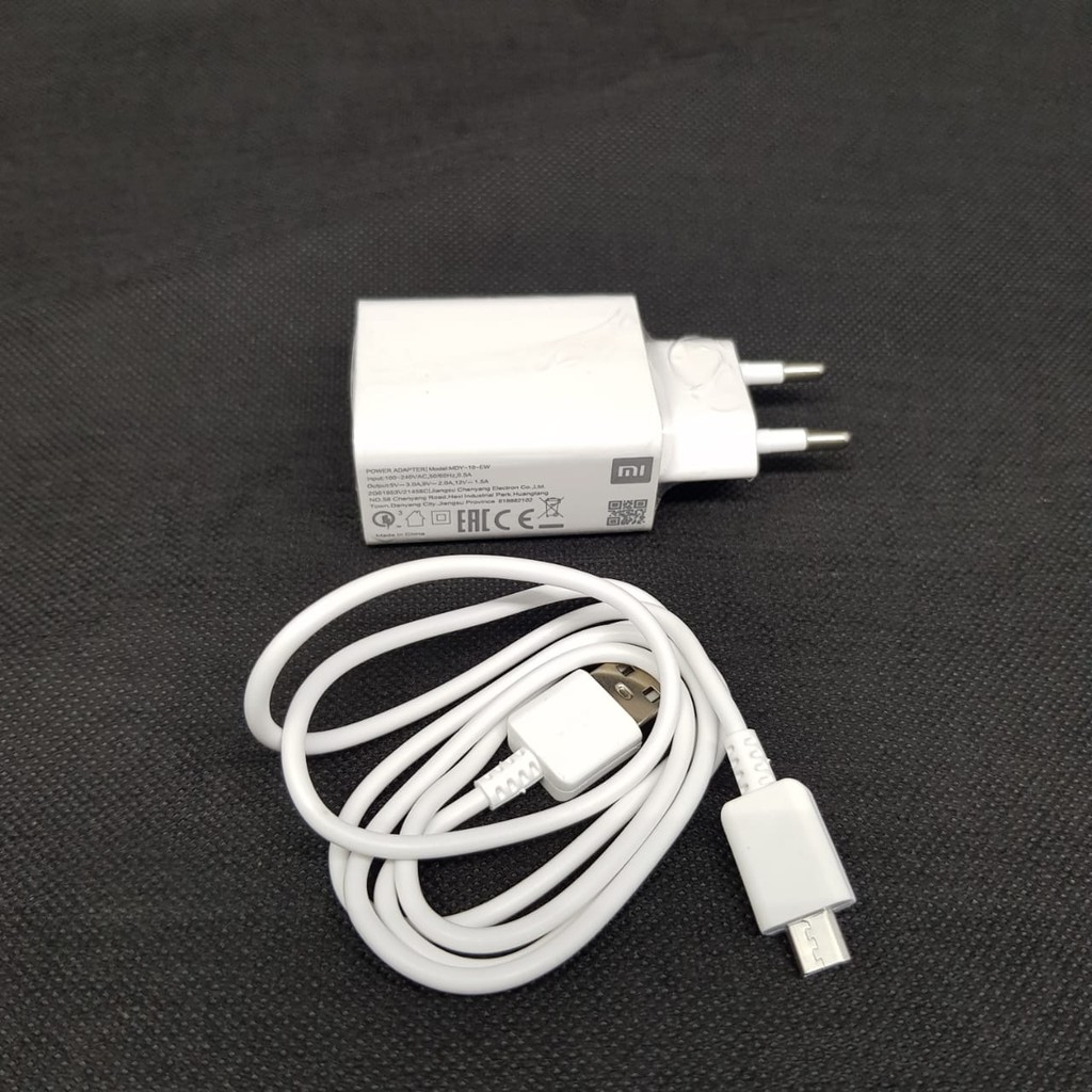 CHARGER XIAOMI MI9 NEW WHITE PACKING MICRO USB ORIGINAL 3A[QTOP]