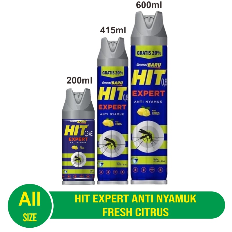 HIT Expert Aerosol Anti Nyamuk Fresh Citrus 200ml / 415ml / 600ml