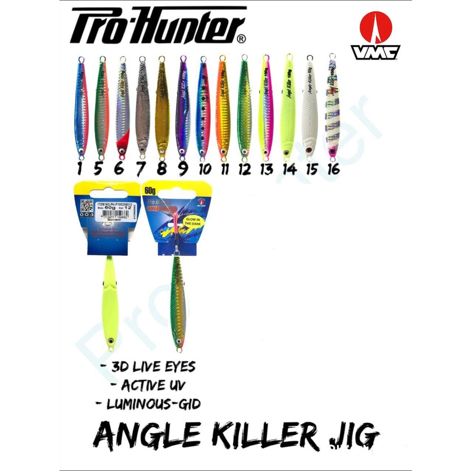 METAL JIG PRO HUNTER ANGLE KILLER 80 &amp; 100gram