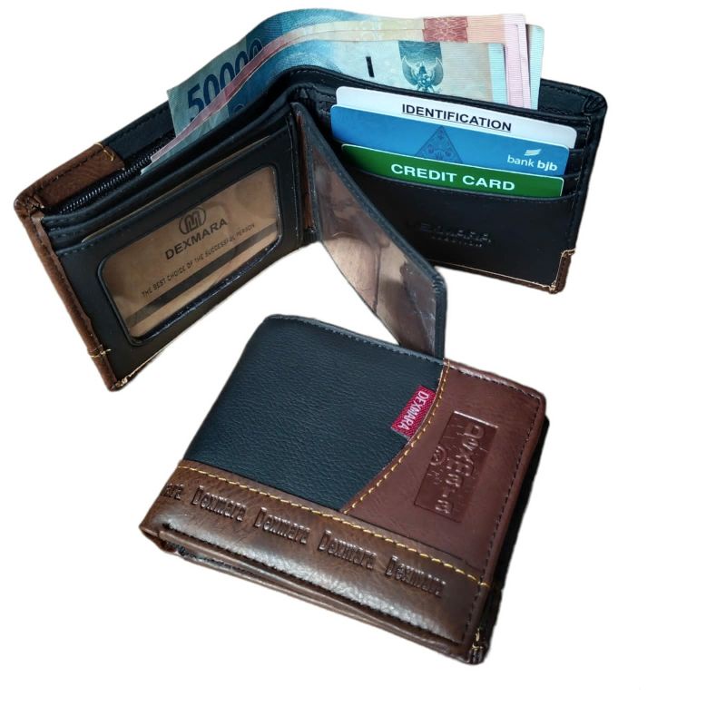 Dompet pria kombinasi kulit embos kualitas premium impor