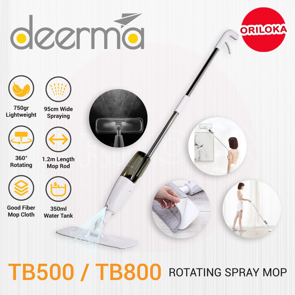 Deerma Water Spray Mop TB500/TB800 Pengepel Lantai Lightweight 360