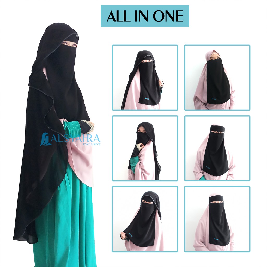 Bundling Niqab Alsyahra Exclusive All In One 9 Style Cadar Shopee