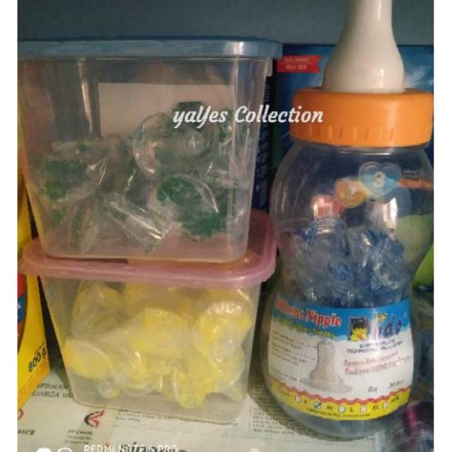 Silicone nipple dot botol susu dobo odo obo dodo bayi baby anak size S M L XL lengkap elastis lembut