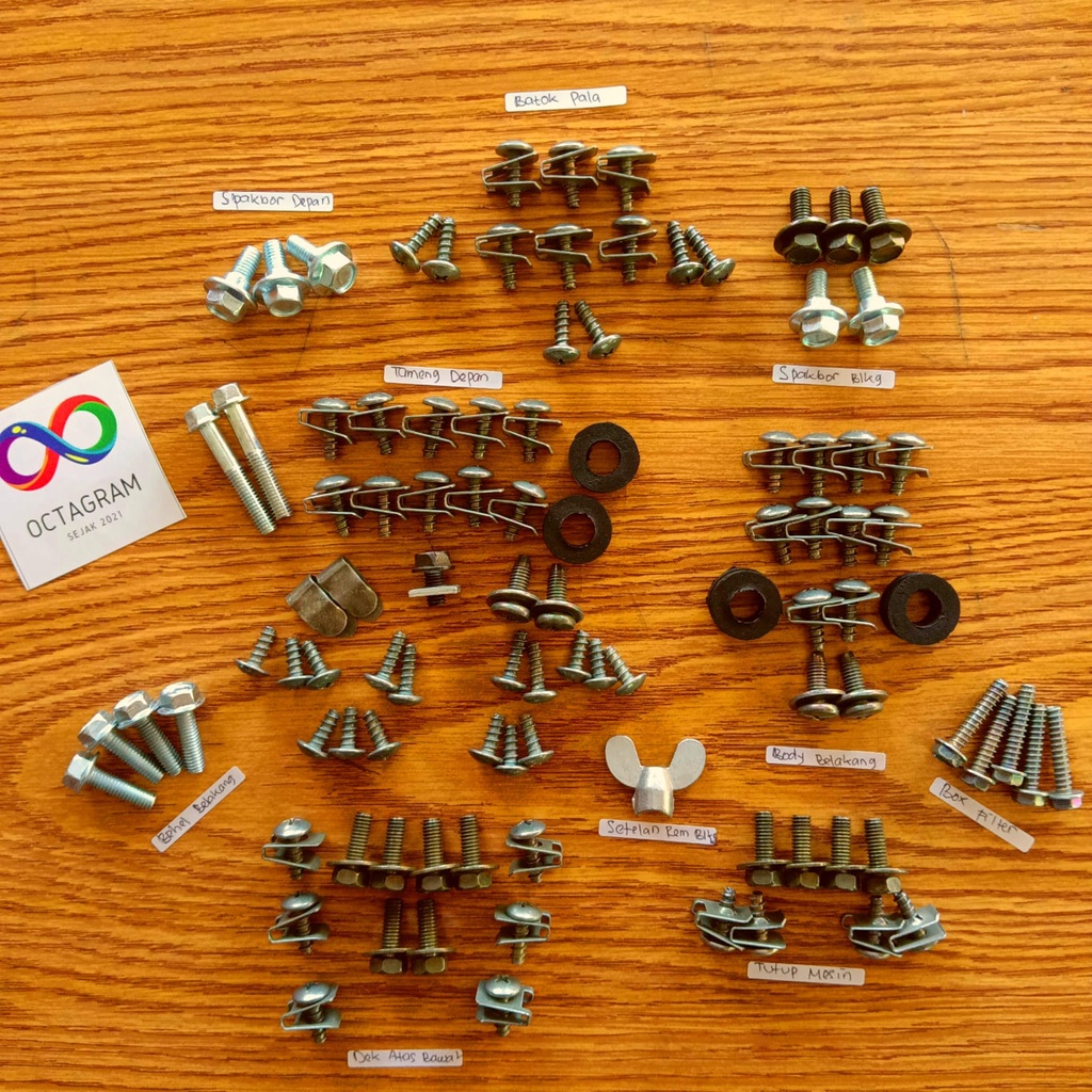 Gratis Ongkir/Baut mio soul karbu full set/Baut bodi motor mio Karbu full set