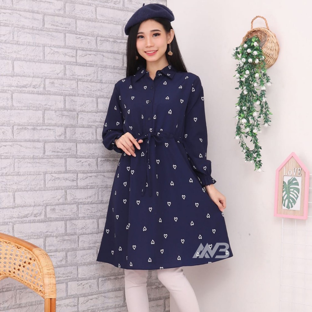 BEFAST - Tunik Kemeja AMIKU Motif 066 XL LD 100 cm PJ 92 cm / Tunik Kemeja Model Motif Kerah / Fashion Wanita Muslimah / Tunik Motif / Tunik Lengan Panjang / Keluaran Terbaru 2022 / Termurah