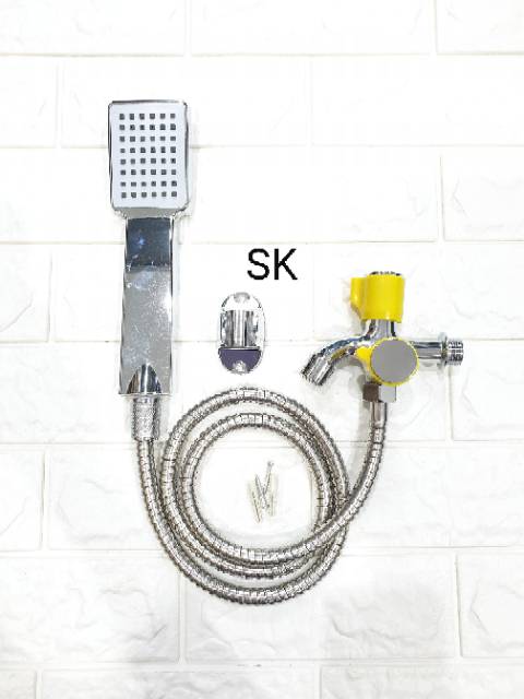 ( By 1 Get 1 ) Beli Hand Shower Kamar Mandi Dapat Kran Cabang Double 2 Lobang