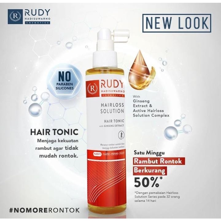 Rudy Hadisuwarno Hairloss Solution Hair Tonic With Ginseng Extract (Kemasan Baru)