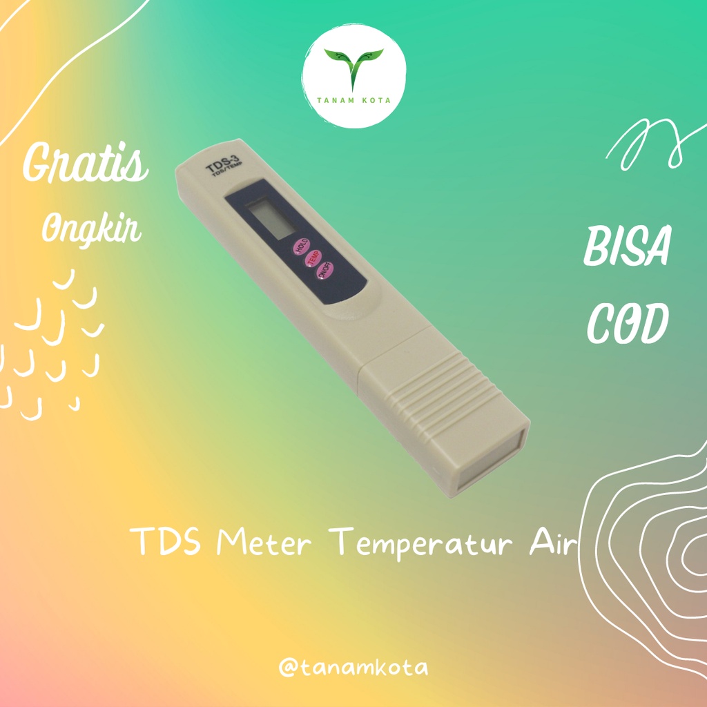 Perlengkapan TDS Meter Hidroponik Ori Original Sensor Temperatur Digital Alat Ukur Kualitas Air Kand
