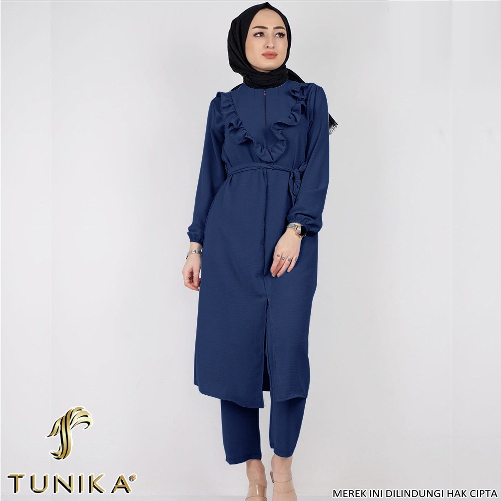 Baju Setelan Wanita Kekinian - One set Wanita - Setelan Tunik - Set Rinosa dan Set Rinsa - Lexoir-Set Rinosa Navy