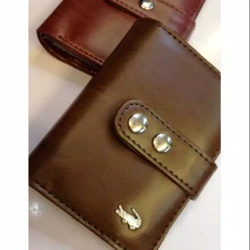 Dompet Kartu 18 in 1 Card Holder + slot uang BAHAN KULIT BONA model PENGUNCI KANCING elegan