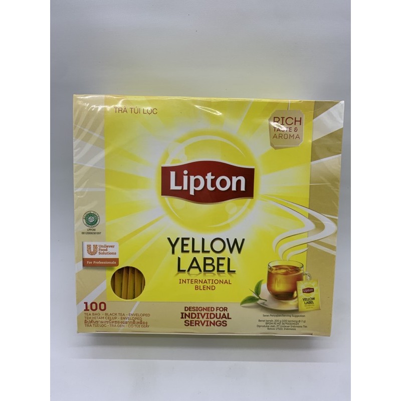 Lipton Yellow Label Black Tea Teh Celup isi 100 AMPLOPP barcode 8999999041670