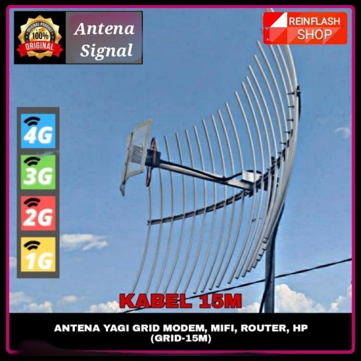 Antena Tembak Pencari Penguat Signal Yagi Grid Modem Mifi Router Hp 4G
