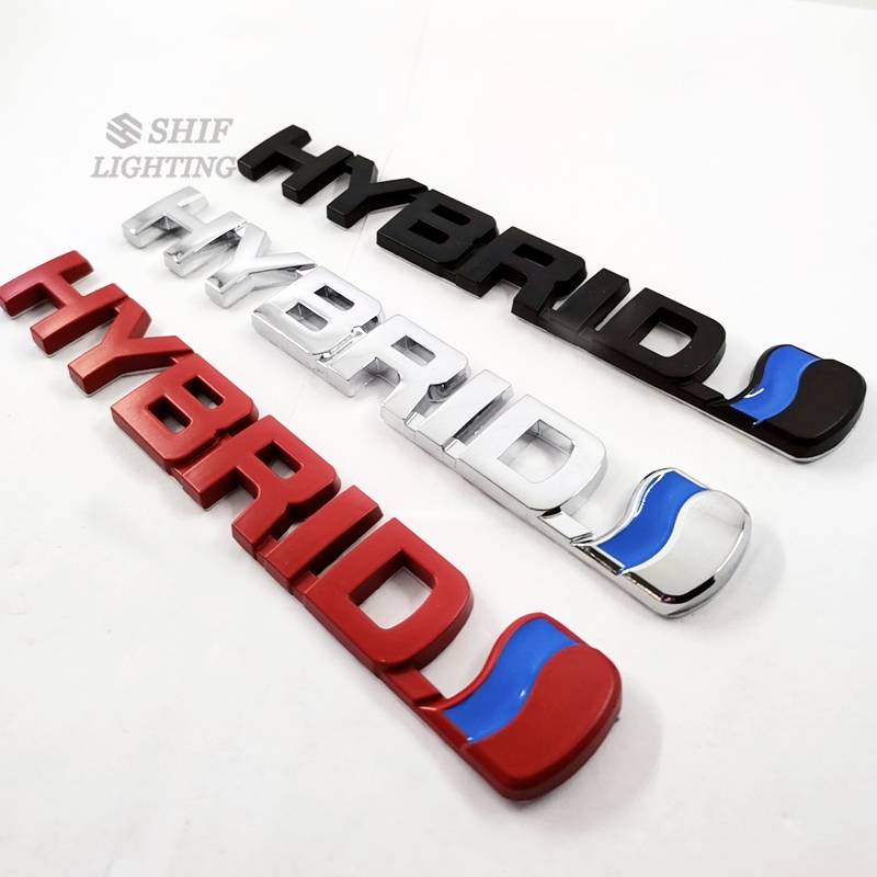 1pc Stiker Emblem / Badge Tulisan HYBRID Bahan Metal Ukuran 4x4 Untuk Dekorasi Mobil